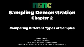NSNC Sampling Demonstration | Chapter 2 - Comparing Different Types of Samples