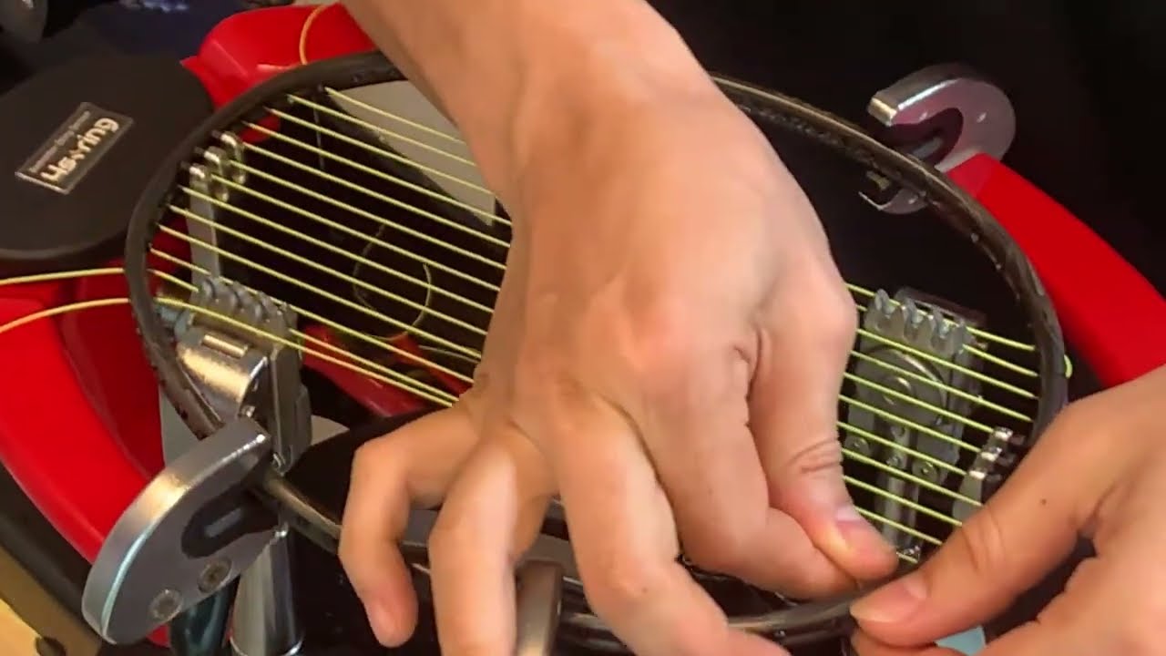 [라이브]부산 사상구 배드민턴 스트링 4매듭 / 트라이온 xo 이노베이션 w / 스트링:  엑스볼트68 / 작업텐션: 28텐션