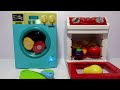 Toy Washing Machine Zanussi HTI and Toy Stove with Toy Velcro Cutting Fruits and Vegetables