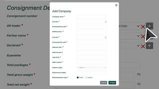 Creating an export shipment (out of the UK) without NCTS documents using CustomsPro Wealth