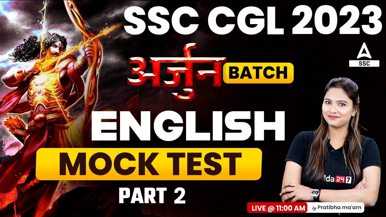 SSC CGL 2023 | SSC CGL English Classes by Pratibha Mam | Mock Test Part ...