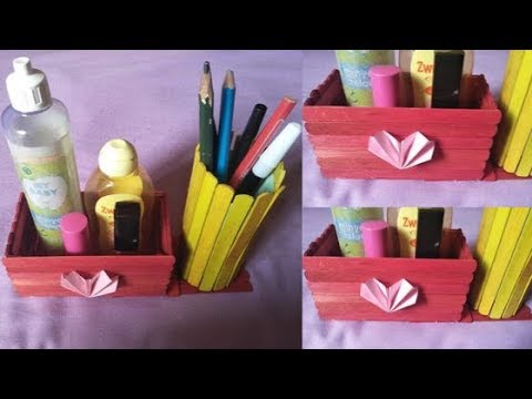 kerajinan-dari-stik-es-krim-|-cara-membuat-rak-mini-dan-tempat-pensil