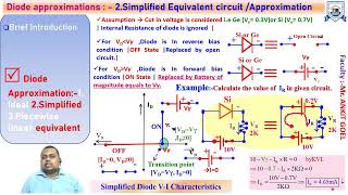 L - 3 | Unit - 1 | P N junction Diode Approximations | Emerging Domain in Electronics Engineering