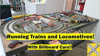 Running Trains and Billboard Cars on my 50 Year old Atlas 4x8 HO Scale Layout! (September 2023)