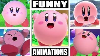 Kirby FUNNY ANIMATIONS in Smash Bros Ultimate (Drowning, Dizzy, Sleeping, Star KO \& More)