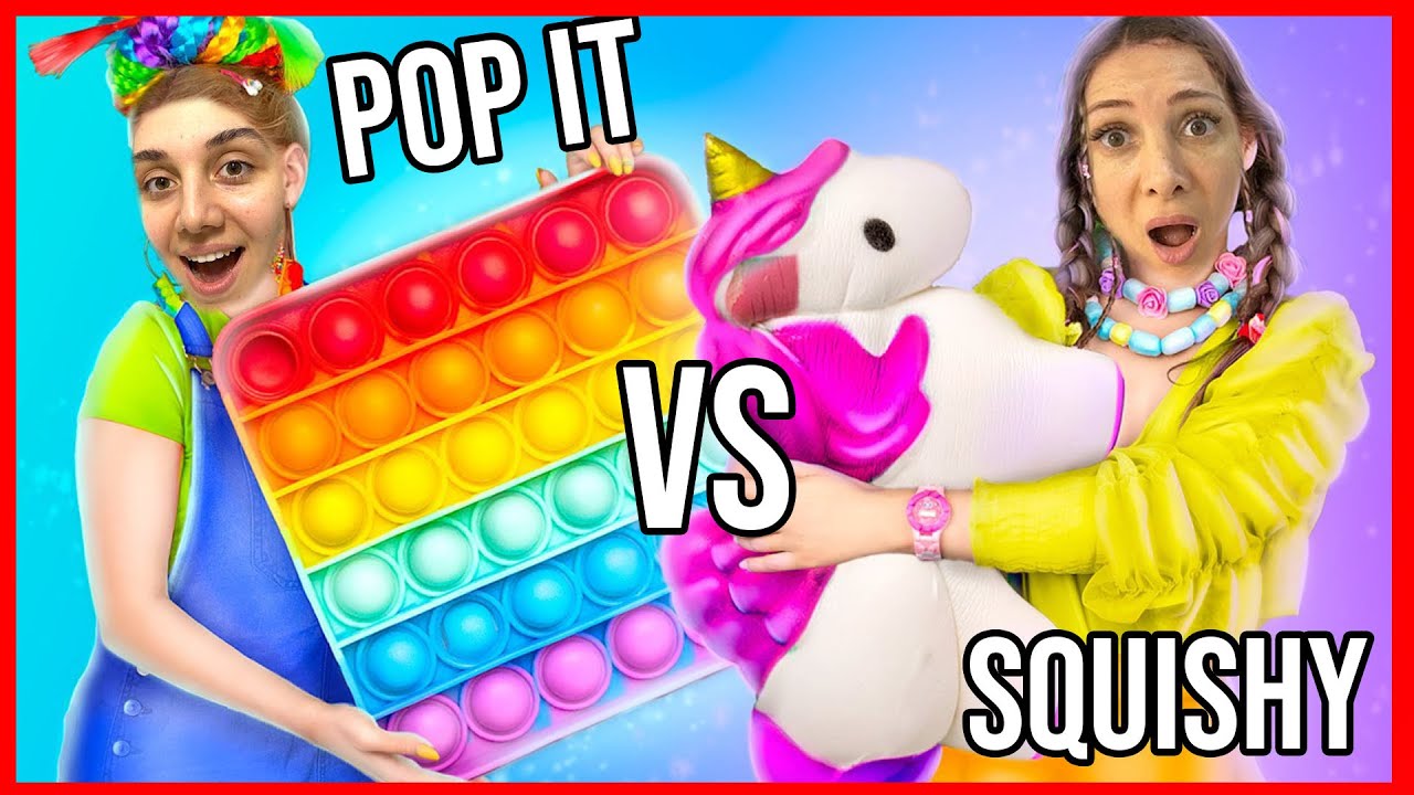 TikTok Pop it vs Squishy Takas Challenge! **Trading Fidget Toys