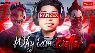 RANZEX FF IS LIVE 😱1 VS 6 WHY I AM BETTER THAN ALL 🥶🥵 ||  #shortsfeed #freefirelive #ranzexff