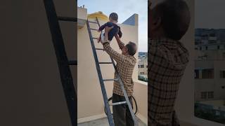 heyansh wants to climb the ladder🪜 OMG😱😳ll funny song#shorts #viral #trending#fun #ladder#funnysong