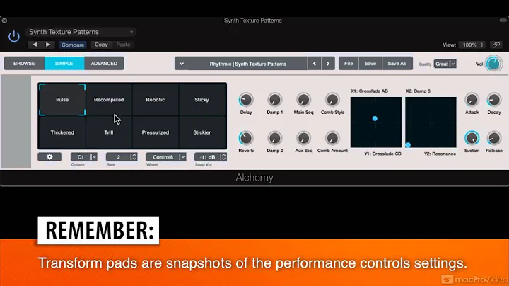 Logic Pro X 208: Alchemy Explored - 3. Performance Controls