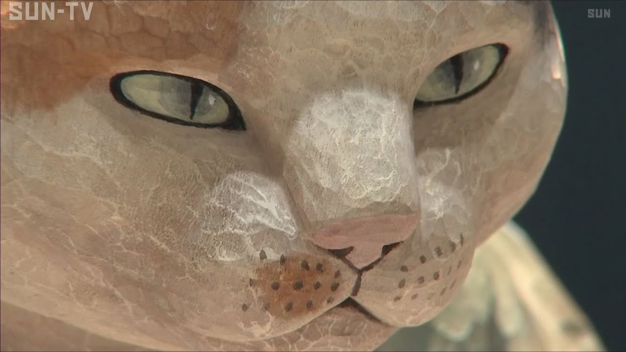 ぬくもりのある作品 木の彫刻「木彫フォークアートおおや」 - YouTube