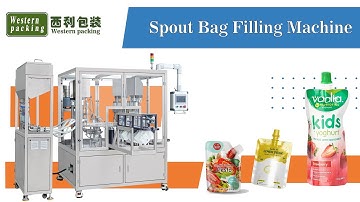 Automatic Rotary Spout Pouch Squeeze Pouch Filling Capping Machine For Liquid Fruit Juice Puree