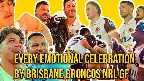 Broncos emotional celebration after winning NRL grand final 2025