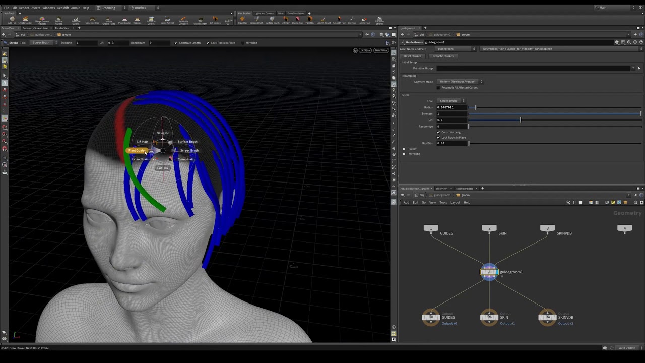 Hair Grooming Houdini 17 0 1 - YouTube