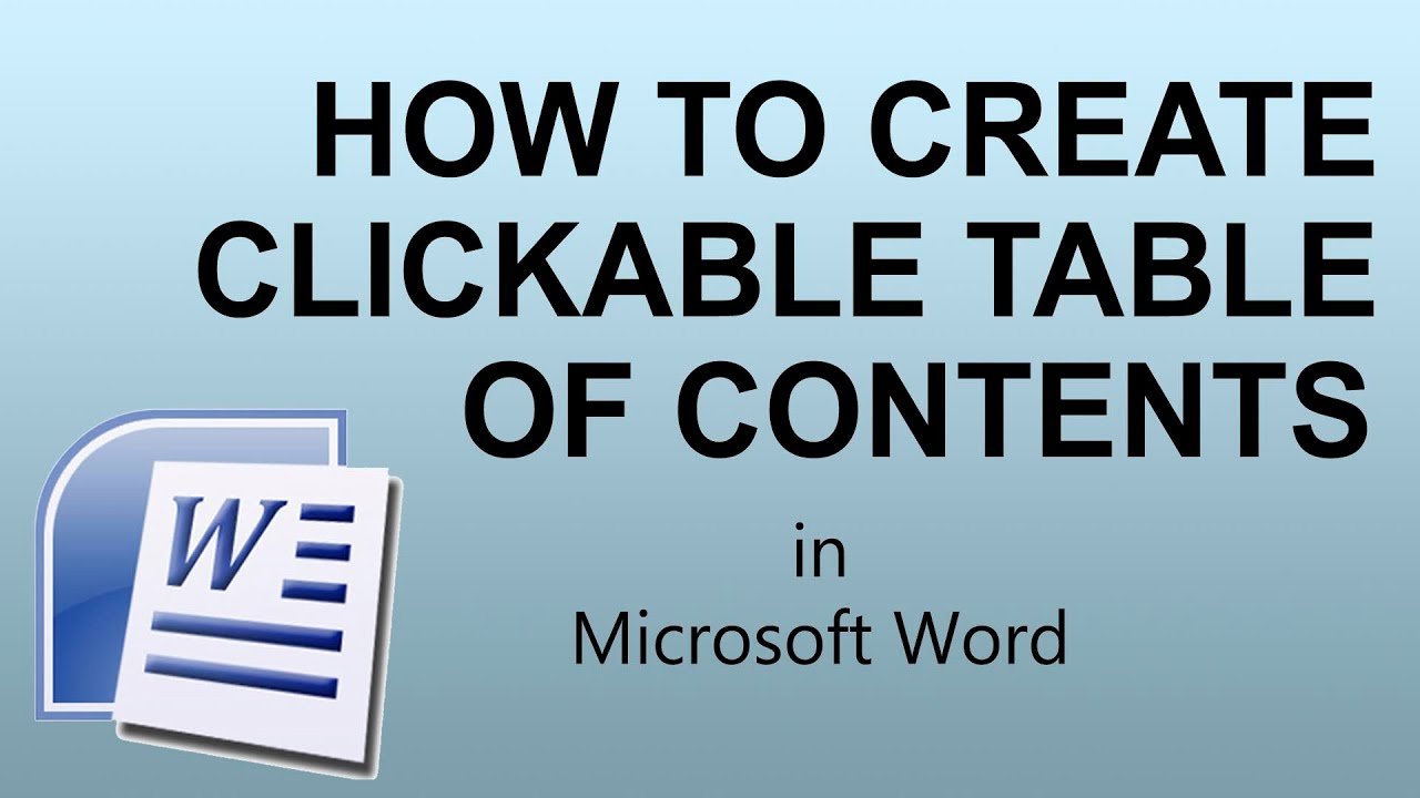 make pdf clickable table of content from word