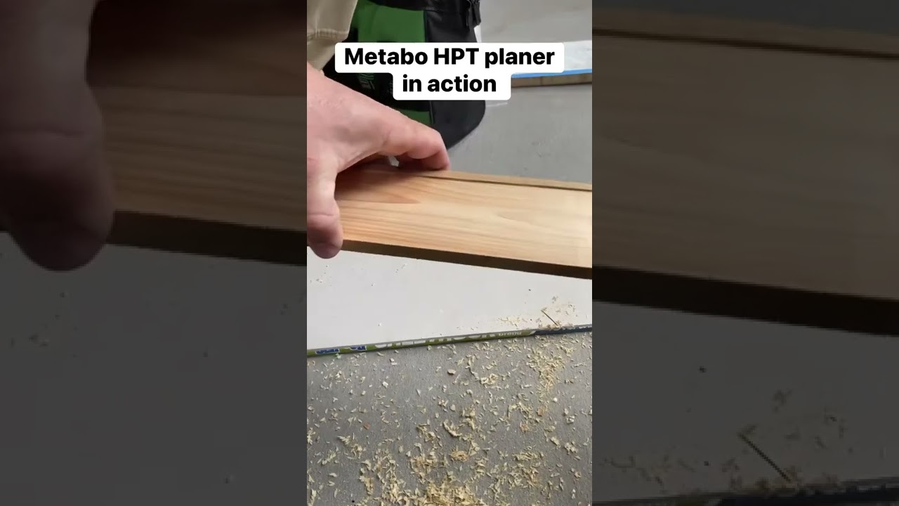 Metabo HPT battery powered planer in action. 