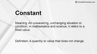 Constant Meaning