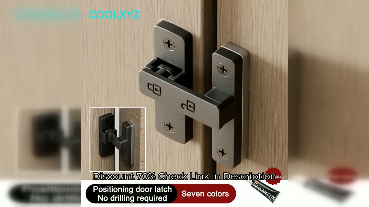 Luminous 90180 Degree Zinc Alloy Sliding Door Lock, Perforated/non Perforated Right Angle Padlock, B