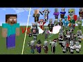 Herobrine VS Illager Army 1v1 battle! Minecraft mob battle!