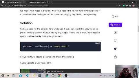 Can we push an empty commit in git ?