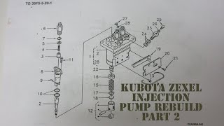 Kubota 3 cylinder diesel Zexel injection pump rebuild Part 2