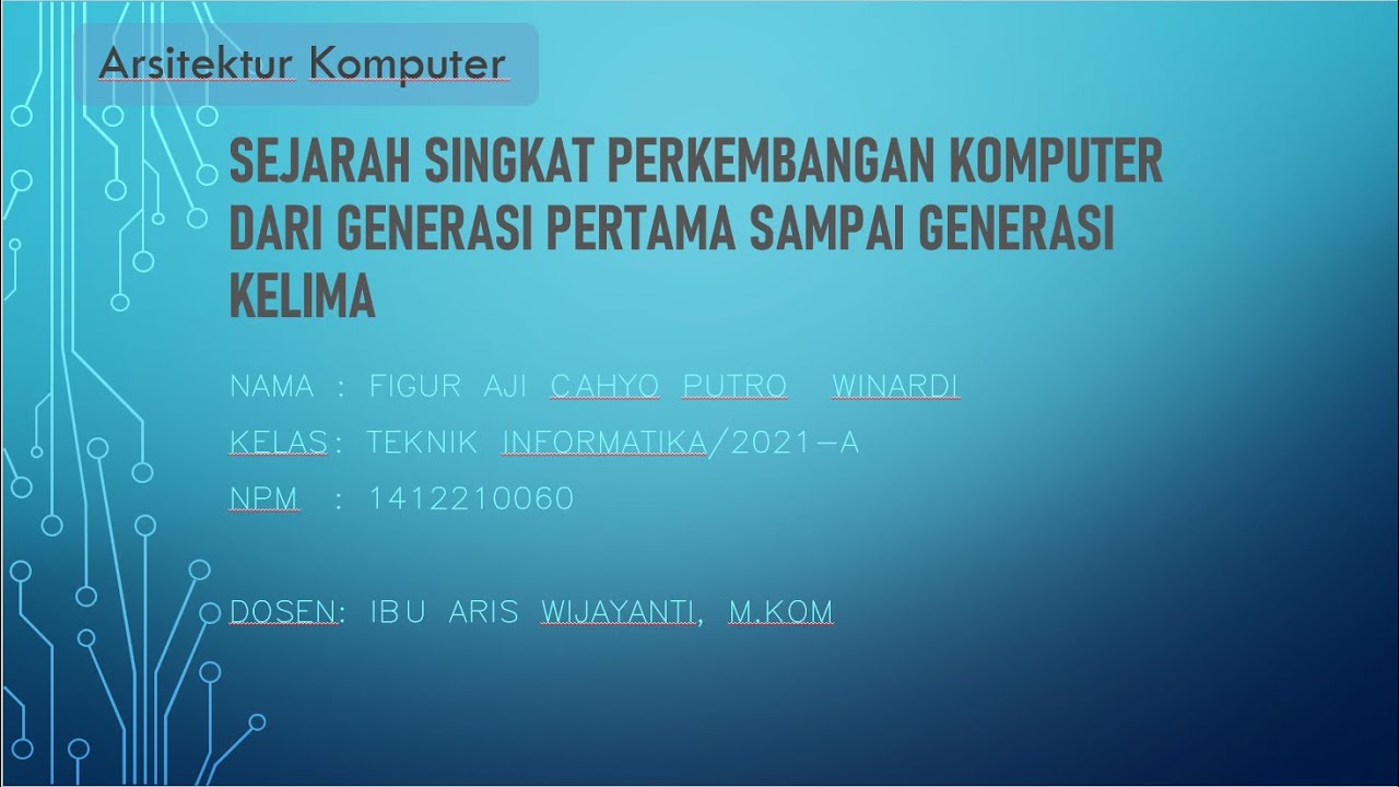 Sejarah Singkat Komputer ( generasi 1 hingga generasi ke 5 ) YouTube
