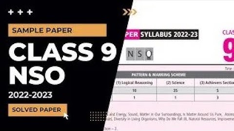 Class 9 NSO solved sample paper 2021-2022/NSO class 9 sample paper 2021/class 9 science #sof #nso