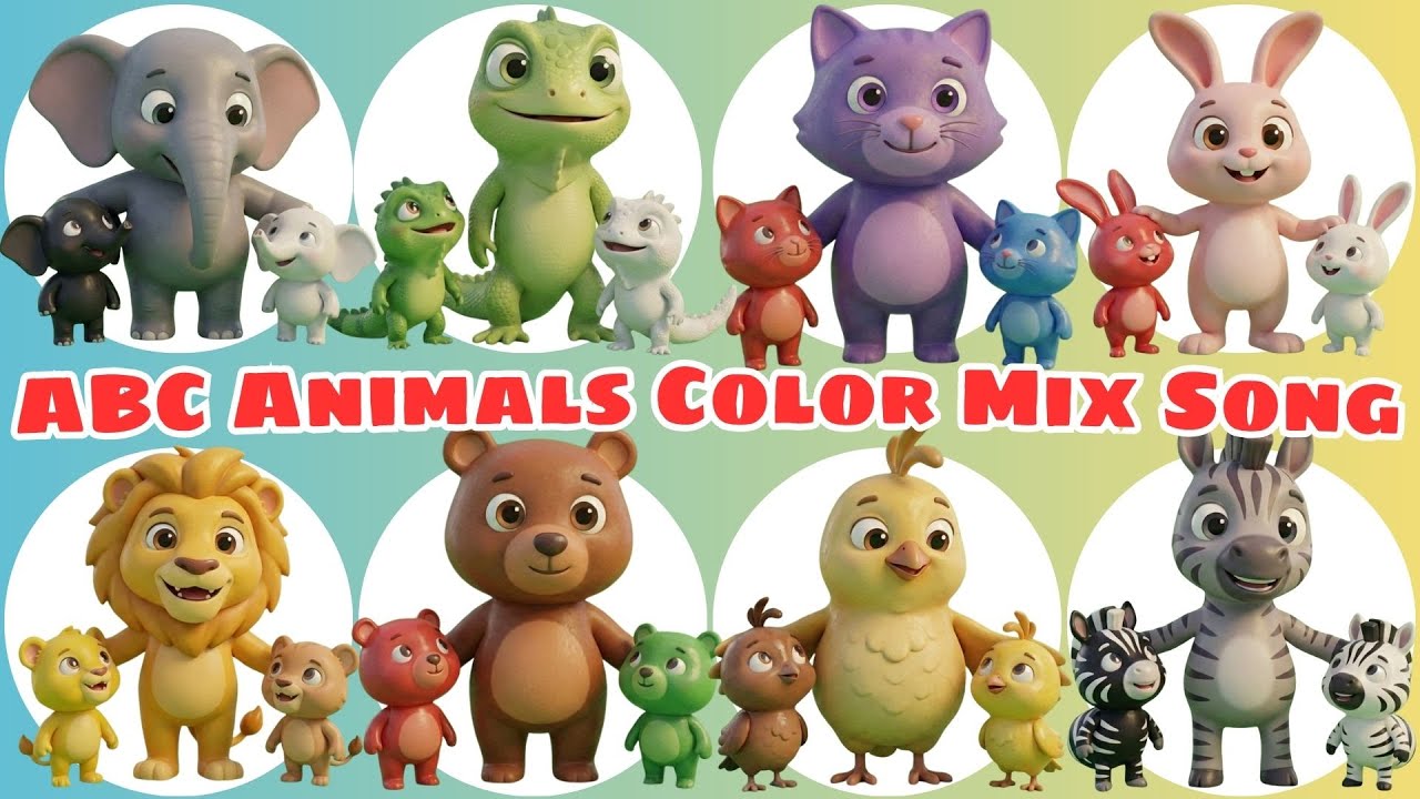 ABC Animals Color Mix Sounds Song 🎵 Learn Colors & Animals A–Z 🐾🌈 | Cat Family