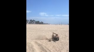 Guy Went For A Parkour Front Flip But Landed With His Face In The Sand