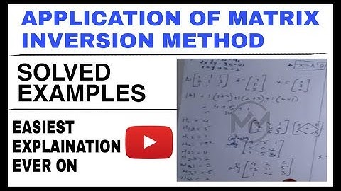 Application of Matrices - Inversion Method [HINDI] | Math Magic
