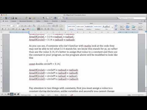Objective-C Tutorials: 10 - Objective-C Constants
