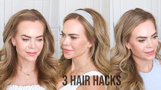 3 Front Piece Hair Hacks That Actually Hold All Day | Twisted Tie-Back, Topsy Tail + Hidden Headband