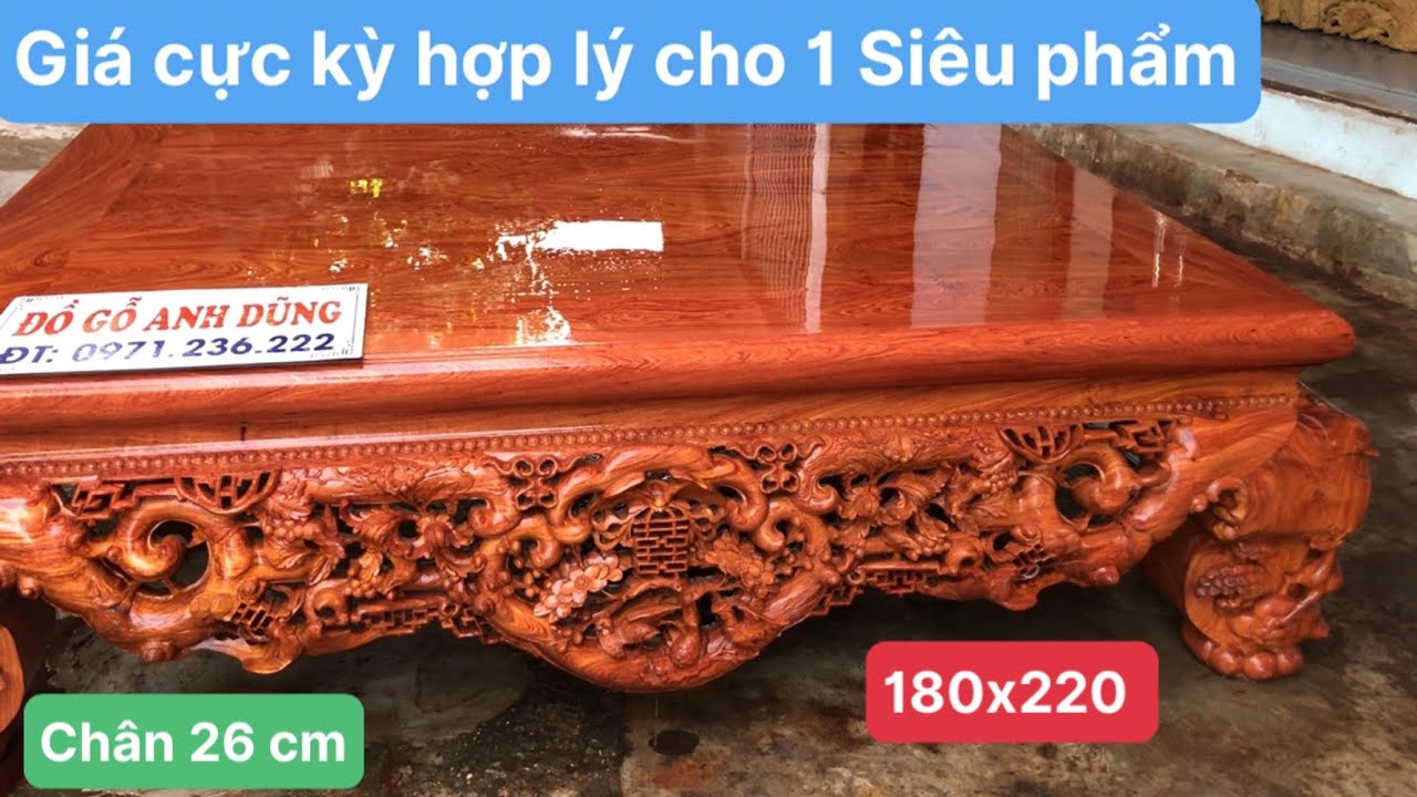 ✅ Báo giá Siêu phẩm sập gỗ hương đá ngũ phúc kim tiền... - youtube