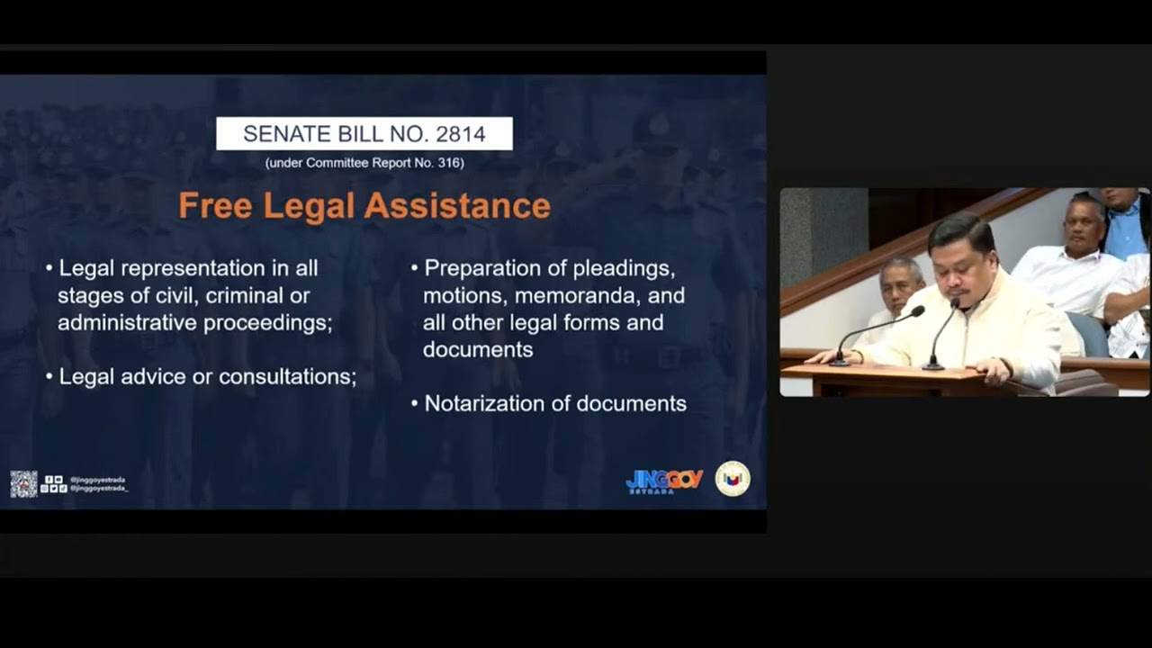 Sponsorship Speech on SBN-2814 Free Legal Assistance for Military and Uniformed MUP Personnel