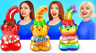 Tantangan Makanan Kaya vs Miskin vs Giga Kaya | Tantangan Coklat $1 vs $1,000,000 oleh RATATA