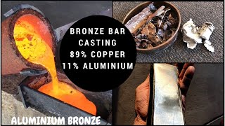 BIG BRONZE BAR MADE FROM SCRAP - Melting Copper & Aluminium together to make an Aluminium Bronze Bar BIG BRONZE BAR MADE FROM SCRAP - Melting Copper & Aluminium together to make an Aluminium Bronze Bar