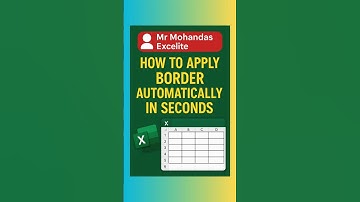 Apply Borders in Seconds (Conditional Formatting) | @MrMohandasExcelite #excel  #spreadsheetmagic