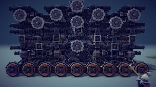 Besiege v0.08 - 540 mobile and useful cannons within the bounding box.