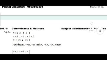 11th Science ll Mathematics and Statistics ll Determinants and Matrices -Solutions