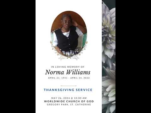 Thanksgiving Service for Norma Williams (Announcement)