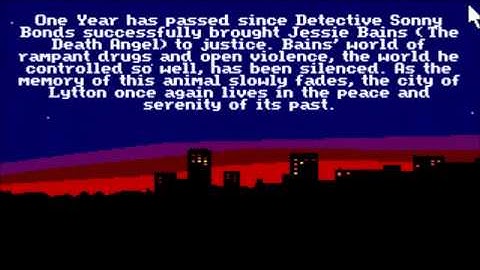 Police Quest 2 introduction on a Yamaha FB-01