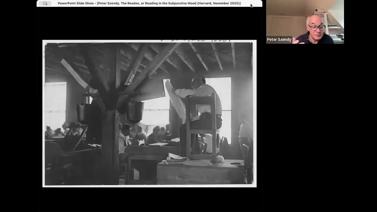Peter Szendy - “The Readee, or: Reading in the Subjunctive Mood”