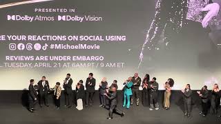 Celebrity Michael Jackson world premiere of Michael film-family and actors introduction!  Wealth