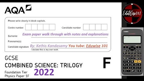 AQA GCSE Combined  Physics 2022 Paper 1 Q1 Foundation Tier Past paper Questions Electricity