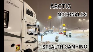 STEALTH CAMPING IN THE MOST NORTHERLY ARCTIC MCDONALDS IN THE WORLD | WINTER VAN LIFE IN THE ARCTIC