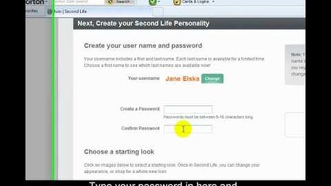Creating an Account in Second Life