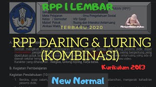 RPP 1 LEMBAR DARING/KOMBINASI 2020|Florence Oktora Italiana