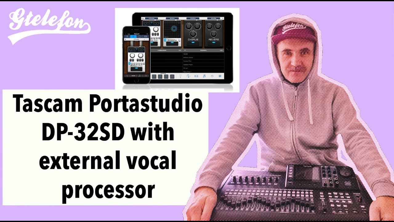 Tascam DP-32SD with external vocal processor (Vocalive) - YouTube