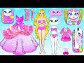 [🐾paper Diy🐾] Rich Vs Poor Rapunzel Mother &amp; Daughter School Supplies | Rapunzel Compilation 놀이 종이