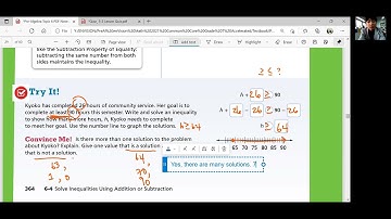 EnVision Grade 7 Accelerated Pre-Algebra 6-4: Solve Inequalities Using Addition or Subtraction