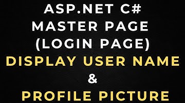 Display Username and Profile Image Master Page Login Logout